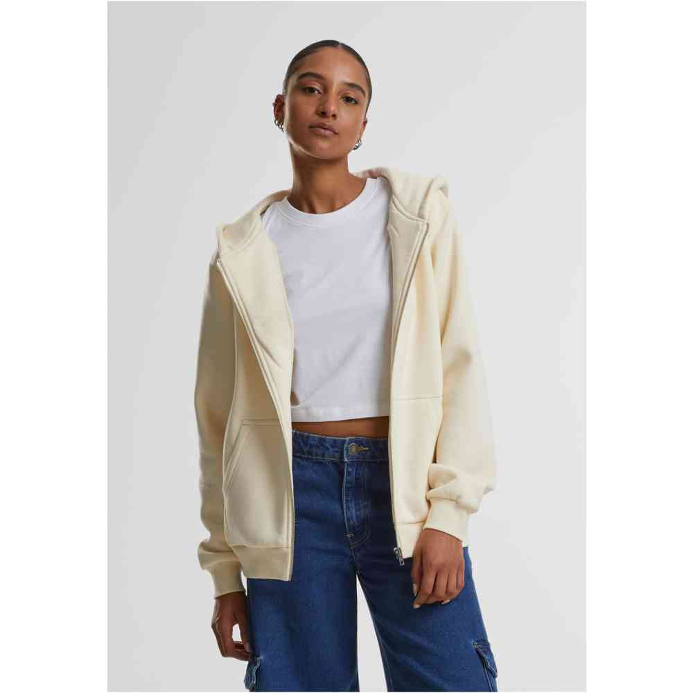 Urban Classics - Fluffy Veste zip à capuche - Crème